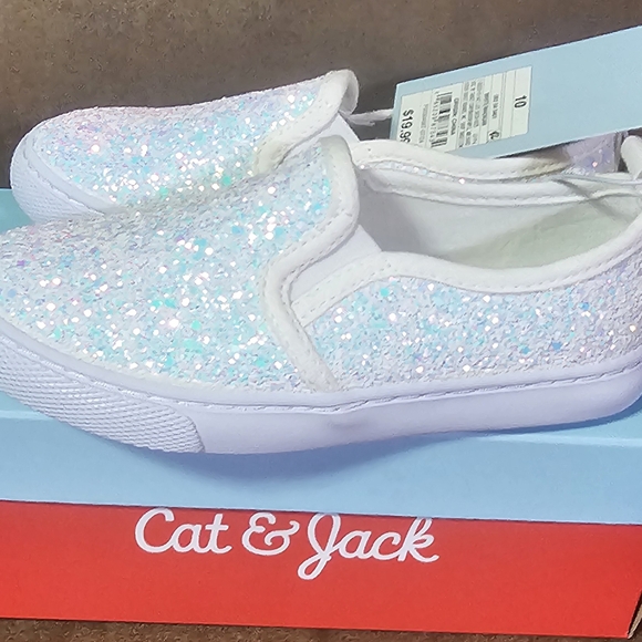 Cat & Jack Kids Glitter Sneakers - White - Picture 3 of 3